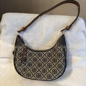 Tory Burch Black and Tan Shoulder Bag